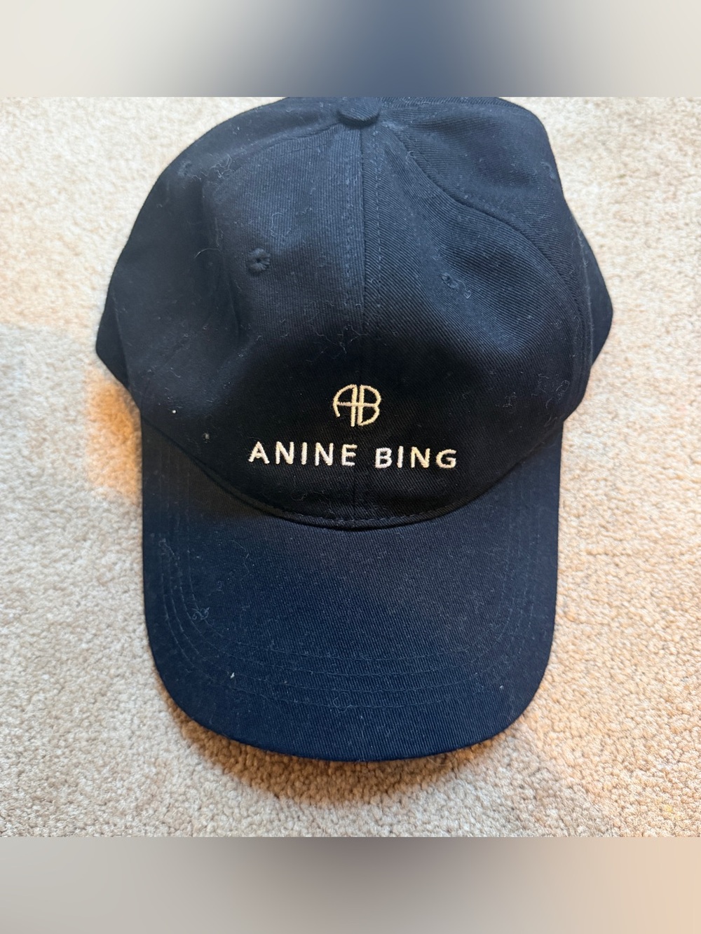Anine Bing Black Logo Baseball Cap